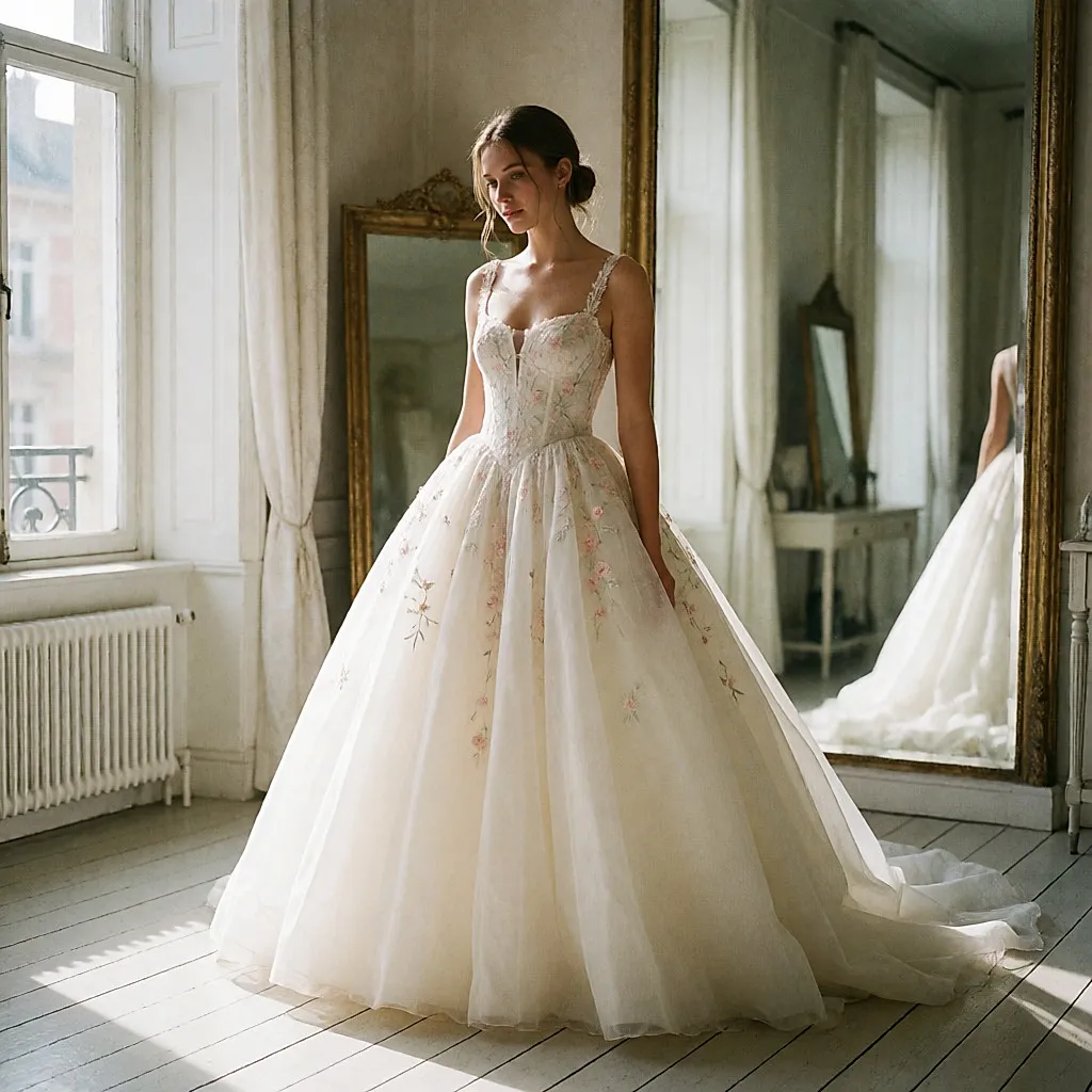 Vestido de novia de aire princesa para un día de ensueño