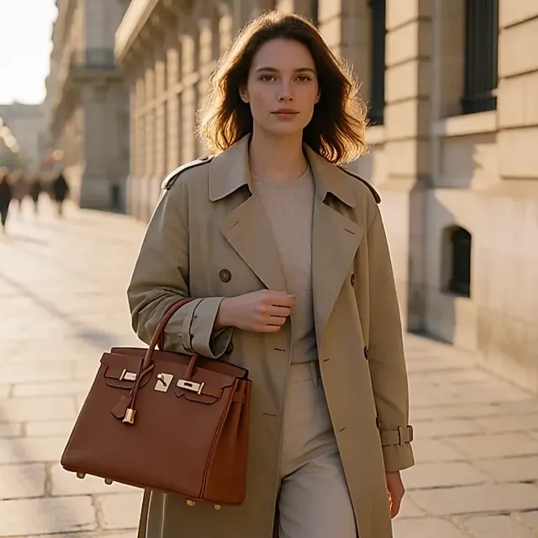 A mala Birkin da Hermès, uma peça de luxo lançada em 1984 que se tornou um ícone intemporal e um objeto de coleção.