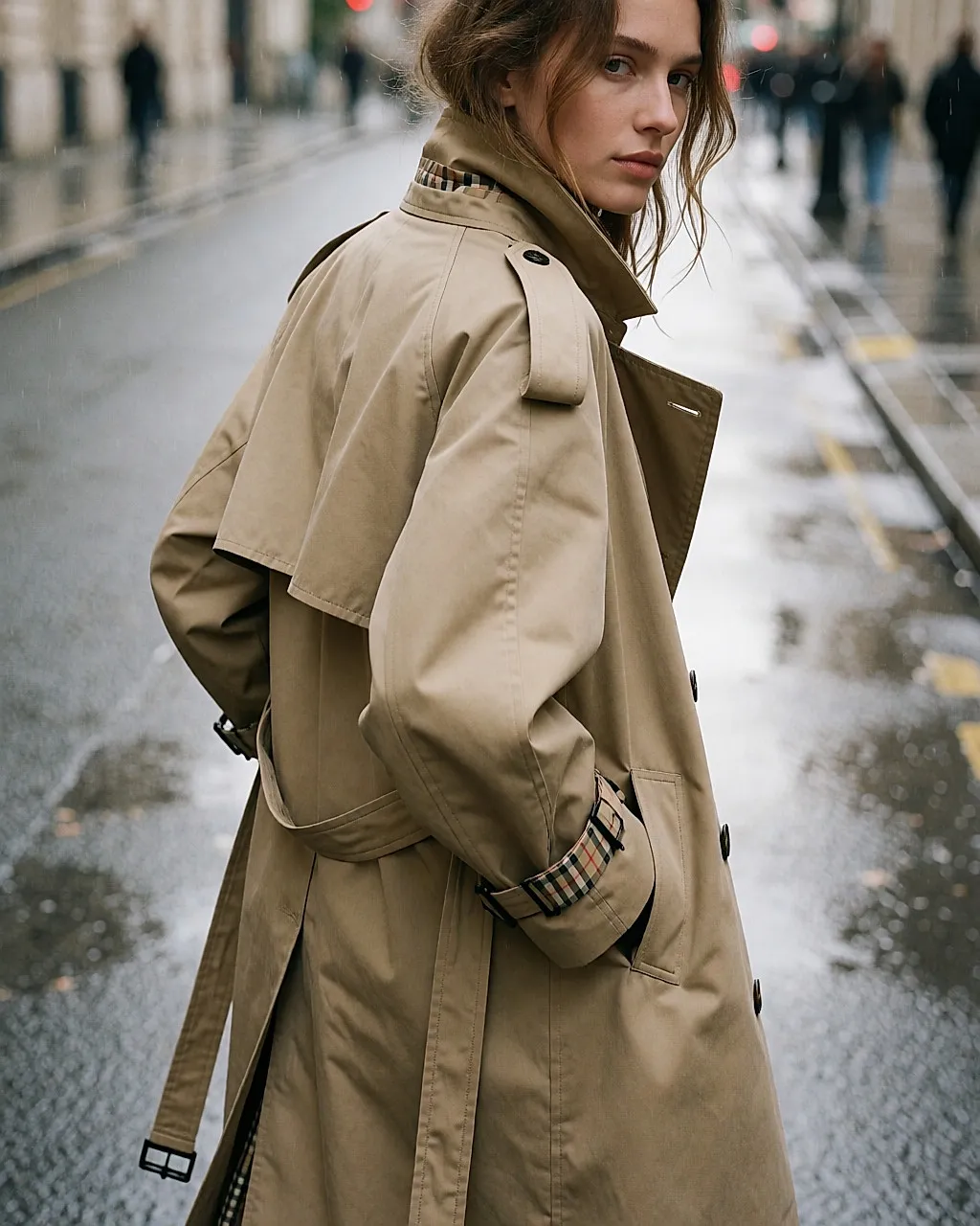 Burberry-Saga: der beige Trenchcoat und das Karofutter, ein zeitloser britischer Klassiker