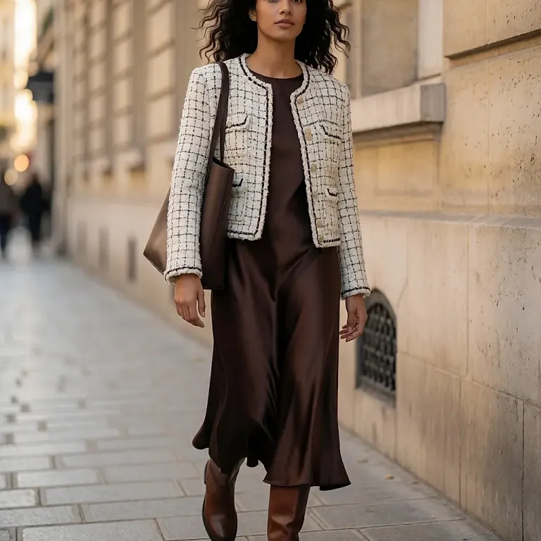 Sandro: Parisian elegance in tweed and satin for the season