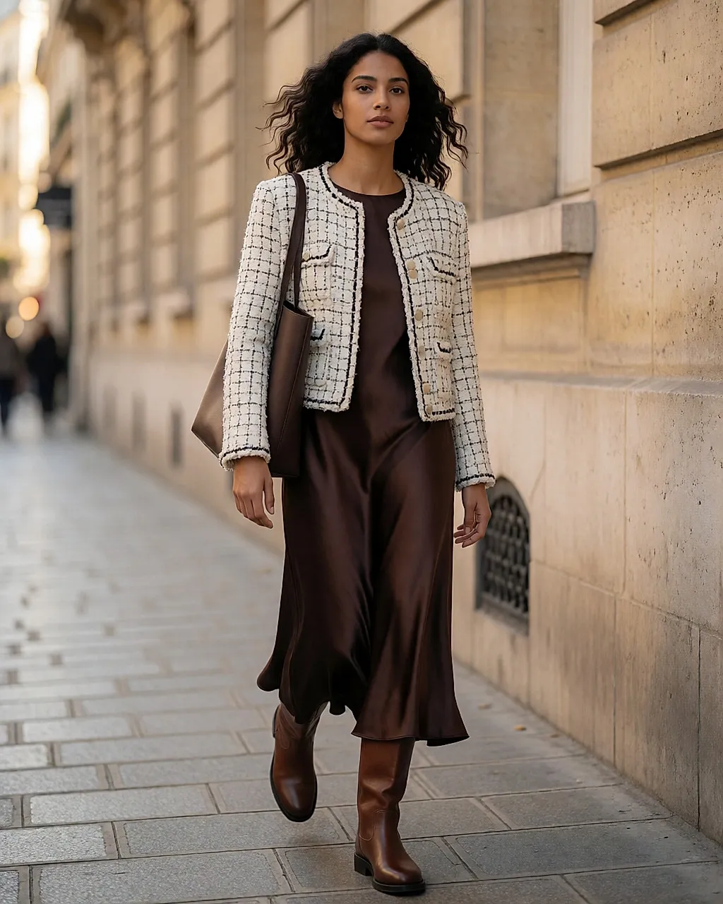 Sandro: Parisian elegance in tweed and satin for the season