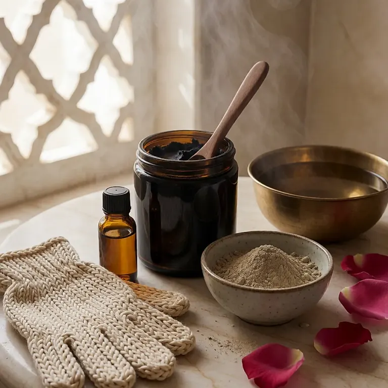 Middle Eastern and North African beauty rituals, with gentle hammam and skincare steps