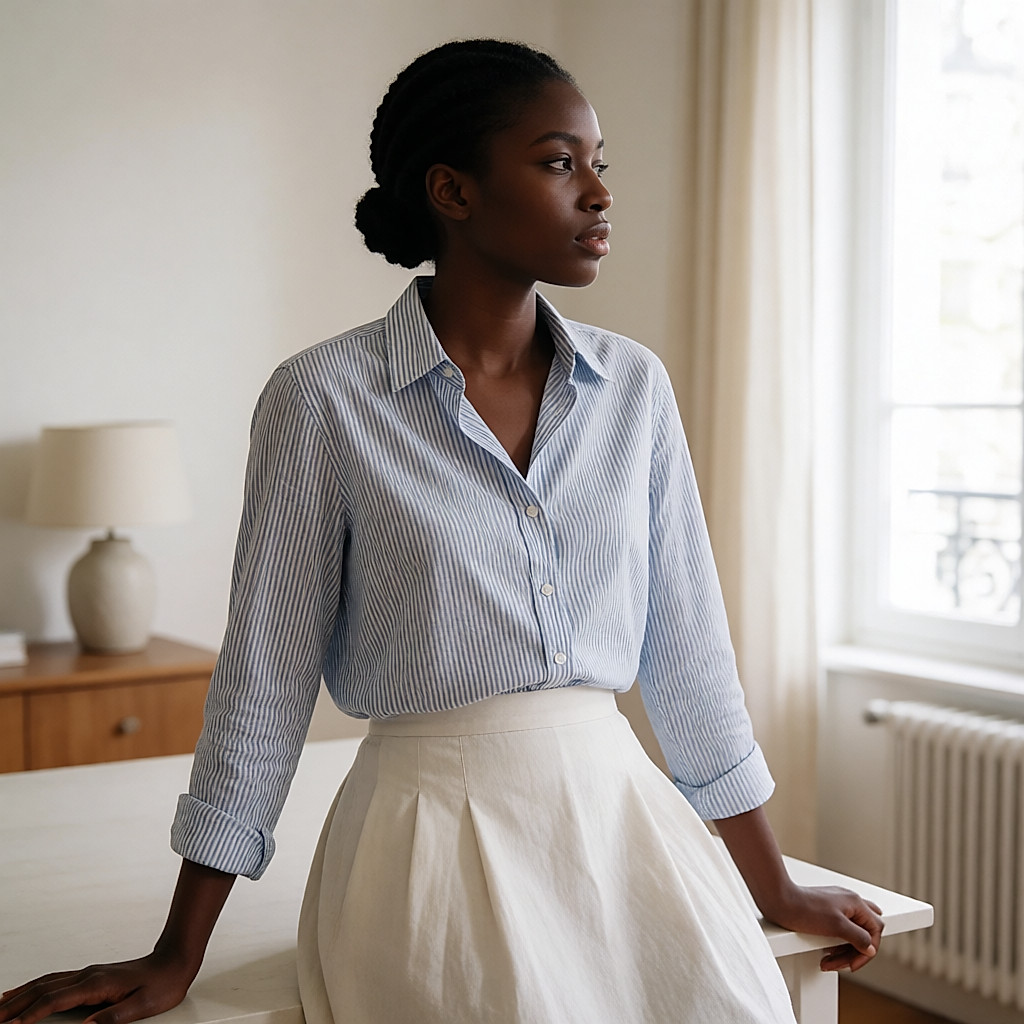Icy brown bob on a young Black woman, three-quarter portrait