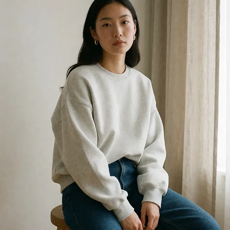 Gold-Trend 2026: warmes Metall als neutraler Ton getragen — vom grauen Sweatshirt bis zum feinen Alltagsschmuck