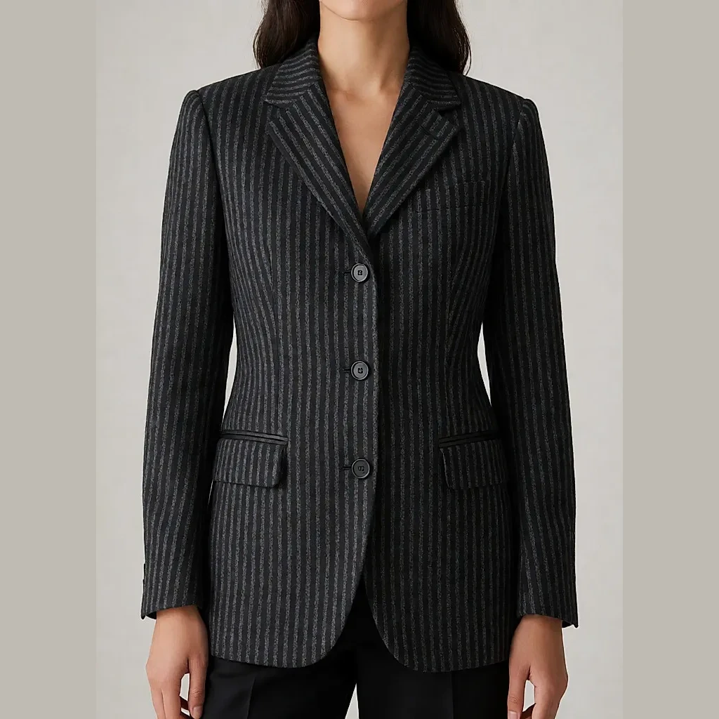 Fotografia de produto inspirada no blazer de lã às riscas Homme