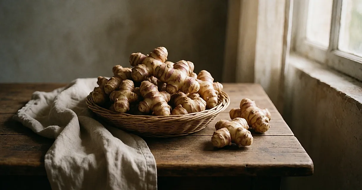 Jerusalem artichokes, a fibrous, light autumn tuber, from market stall to a velvety evening soup