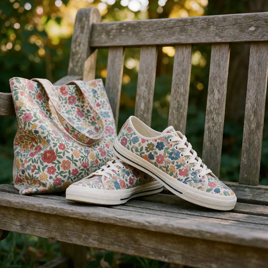 Die limitierte Bensimon-Liberty-Schuhkapsel bei Sarenza: Leinensneaker mit floralen Liberty-Drucken