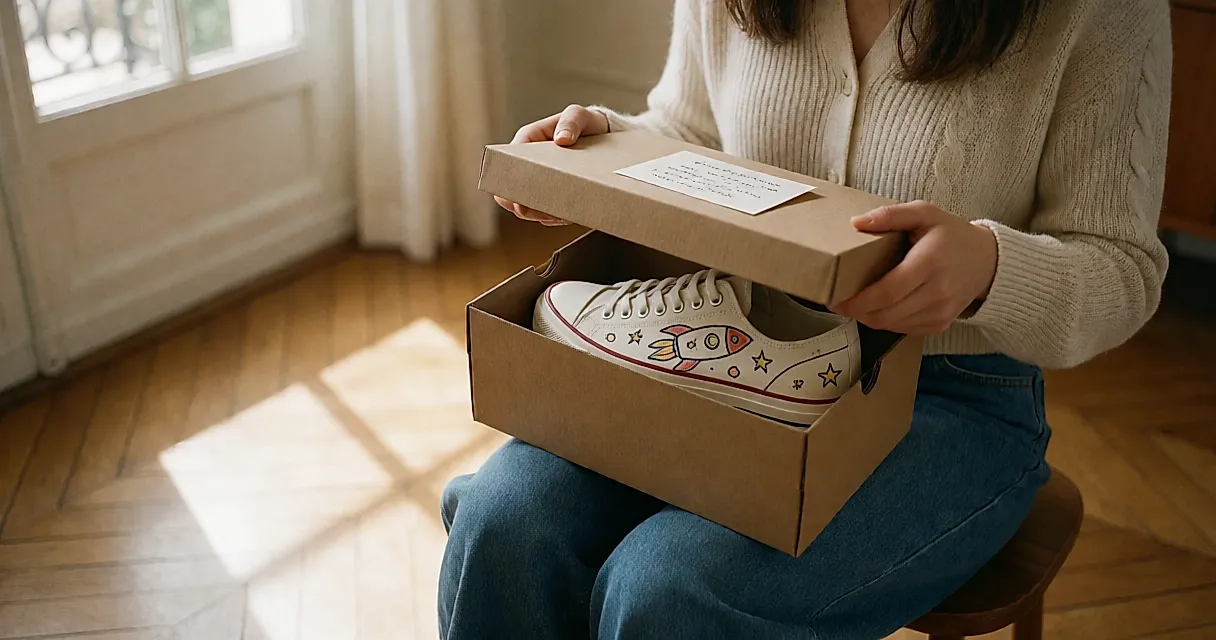 Drops caritatifs : des paires dessinées par des enfants, entre geste solidaire et marché de la revente