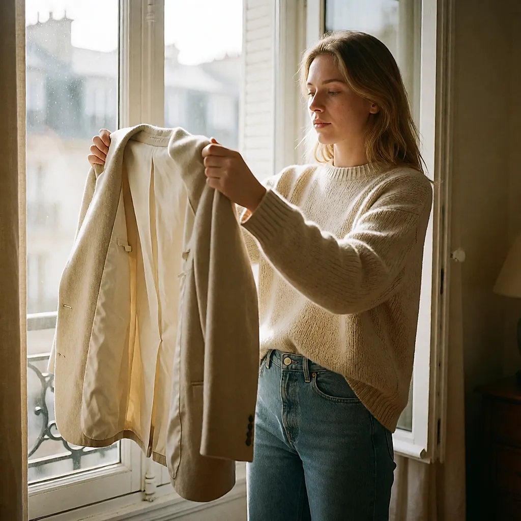 Ler o avesso de uma peça vintage para ver margens de costura, forro e arranjos possíveis