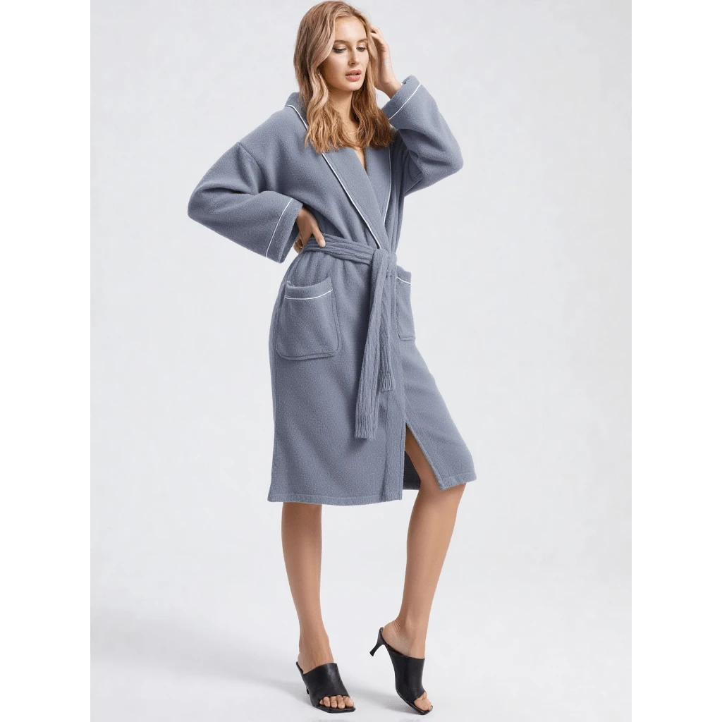 Robe d'intérieur coupe kimono en jersey lourd de coton