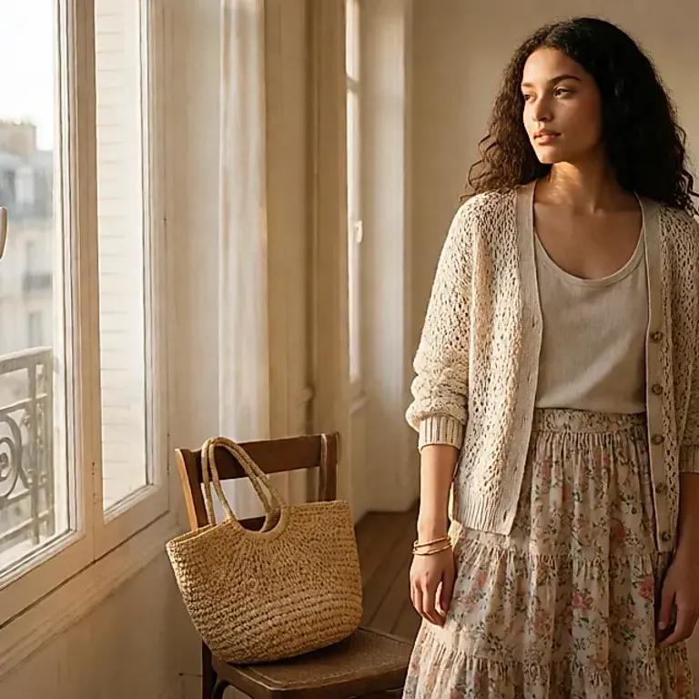 Vestuario bohemio de Vanessa Hudgens con una pieza protagonista, tejidos fluidos y silueta larga