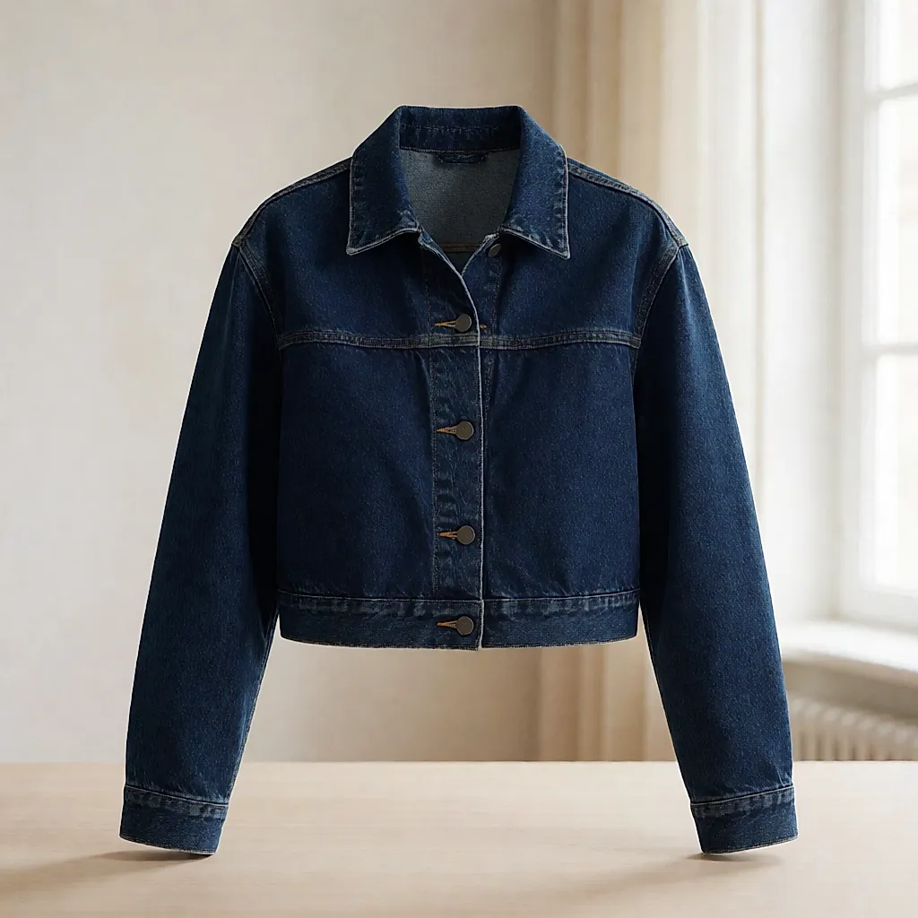 Short raw-denim jacket