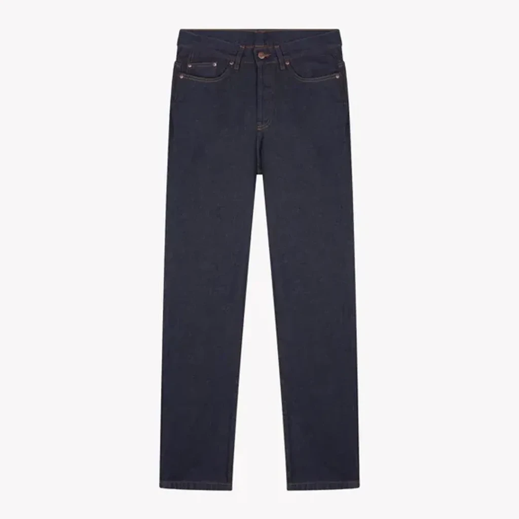 Foto de producto inspirada en vaquero recto de tiro alto 7/8 de denim crudo para mujer